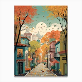 Mexico City In Autumn Fall Travel Art 3 Canvas Print