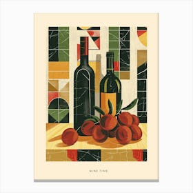 Wine Time Art Deco Poster Canvas Print