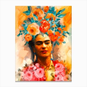 Frida Kahlo Floral Crown Canvas Print