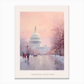 Dreamy Winter Painting Poster Washington Dc Usa 2 Canvas Print
