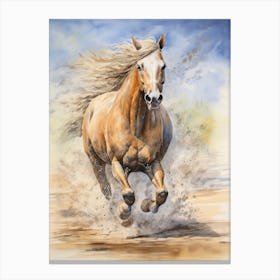 A Horse Painting In The Style Of Wash Technique 4 Canvas Print