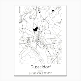 Dusseldorf,Germany Minimalist Map Canvas Print