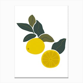 Lemons And Leaves Canvas Print