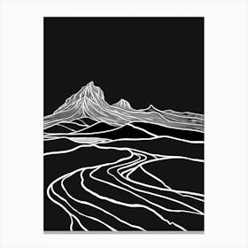 Beinn Tulaichean Mountain Line Drawing 3 Canvas Print