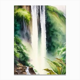 Wailua Falls, United States Water Colour  (2) Canvas Print