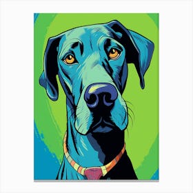 Blue Doberman Canvas Print