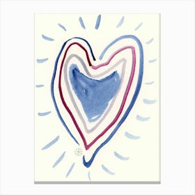 Joy Of Love - heart watercolor minimal vertical Canvas Print