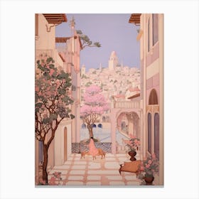 Limassol Cyprus 2 Vintage Pink Travel Illustration Canvas Print
