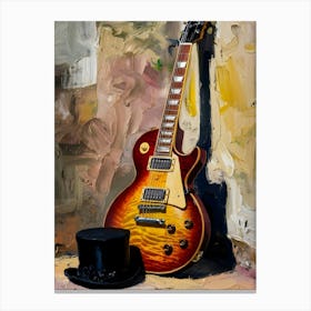 Guitar And Hat Canvas Print