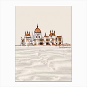 Hungarian Parliament Building Budapest Boho Landmark Illustration Canvas Print