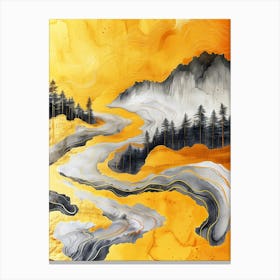 'Sunrise' Abstract Painting Canvas Print