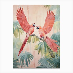 Vintage Japanese Inspired Bird Print Macaw 3 Canvas Print