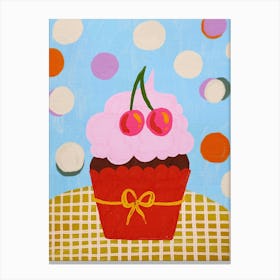 Cupcake and Dots Canvas Print