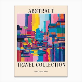 Abstract Travel Collection Poster Seoul South Korea 8 Canvas Print