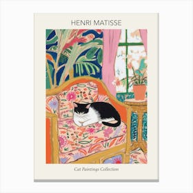 Henri Matisse Black Cat Sofa Paintings Collection Canvas Print