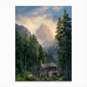 Cabin In The Mountains 1 Canvas Print