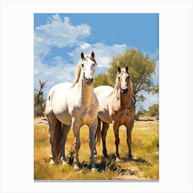 Horses Painting In Mendoza, Argentina 4 Canvas Print