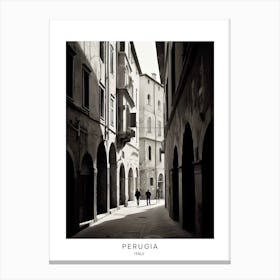 Poster Of Perugia, Italy, Black And White Analogue Photography 2 Canvas Print