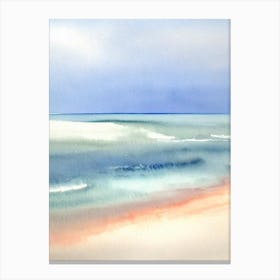 Beadnell Bay Beach, Northumberland Watercolour Canvas Print