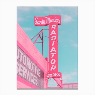 Vintage Santa Monica Radiator Works Sign Canvas Print
