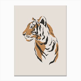 Tiger Neutral Art Print | Nursery Room Wall Art | Canvas Print