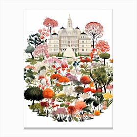 Volksgarten Austria Modern Illustration  Canvas Print