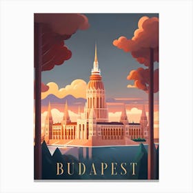 Budapest Hungary Retro Travel Canvas Print