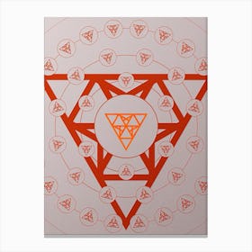 Geometric Abstract Glyph Circle Array in Tomato Red n.0179 Canvas Print