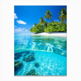 Relax Ocean Plant Idylli Holiday Coastline Beautiful Calm Shore Blue Paradise Sunlight N (33) Canvas Print