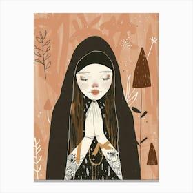 Nun In Prayer Canvas Print