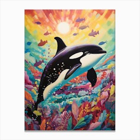 Colourful Surreal Orca Whale Underwater Canvas Print
