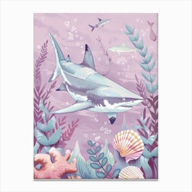 Purple Lemon Shark Illustration 2 Canvas Print