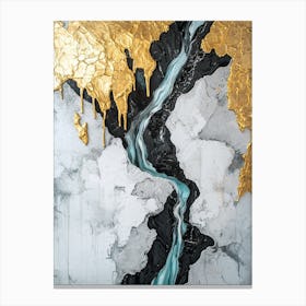 Cascades Shine Gilded Textures Canvas Print