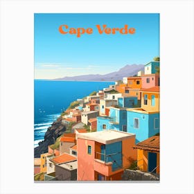 Cape Verde Africa Coastal Modern Travel Art Canvas Print