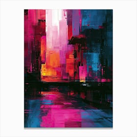 Abstract City | Pixel Minimalism Art Series 1 Canvas Print