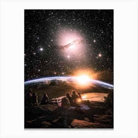 Friendship Sitting Space Universe Canvas Print