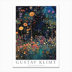 Gustav Klimt Print Night Garden Klimt Poster Klimt Exhibition Poster Painting Flower Garden Canvas Print