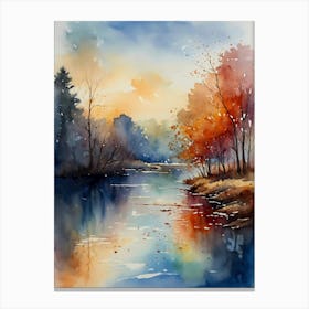 Watercolor Of A River 11 Canvas Print