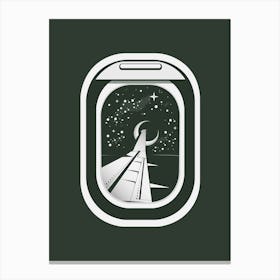 Airplane Window with Midnight Sky Canvas Print