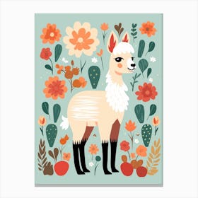 Baby Animal Illustration  Llama 3 Canvas Print