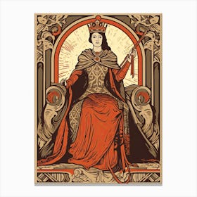 The Empress Tarot Card, Vintage 0 Canvas Print