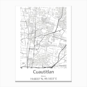 Cuautitlan Izcalli,Mexico Minimalist Map Canvas Print