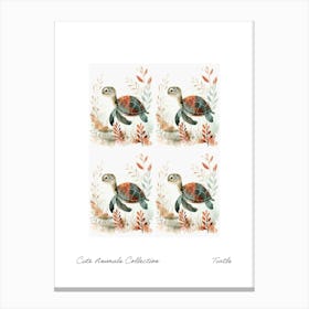 Cute Animals Collection Turtle 2 Canvas Print