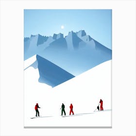 Cortina D'Ampezzo, Italy Minimal Skiing Poster Canvas Print