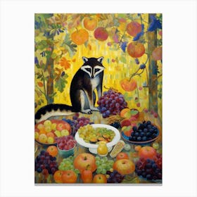 Raccoon Autumn Harvest 2 Canvas Print