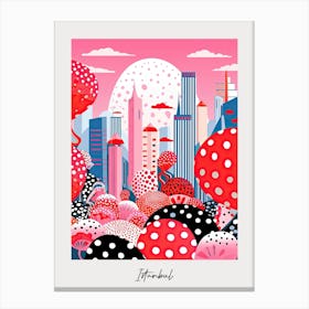 Poster Of Istanbul, Illustration In The Style Of Pop Art 4 Canvas Print
