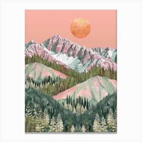 Pink Mountains Canvas Print Canvas Print