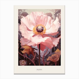 Floral Illustration Poppy 4 Poster Canvas Print