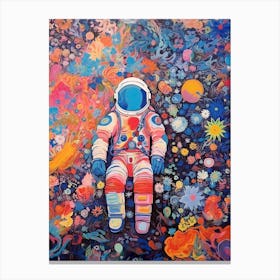 Astronaut Colourful Illustration 8 Canvas Print