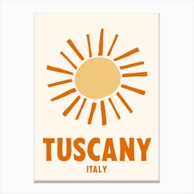 Tuscany, Italy, Graphic Style Poster 5 Canvas Print